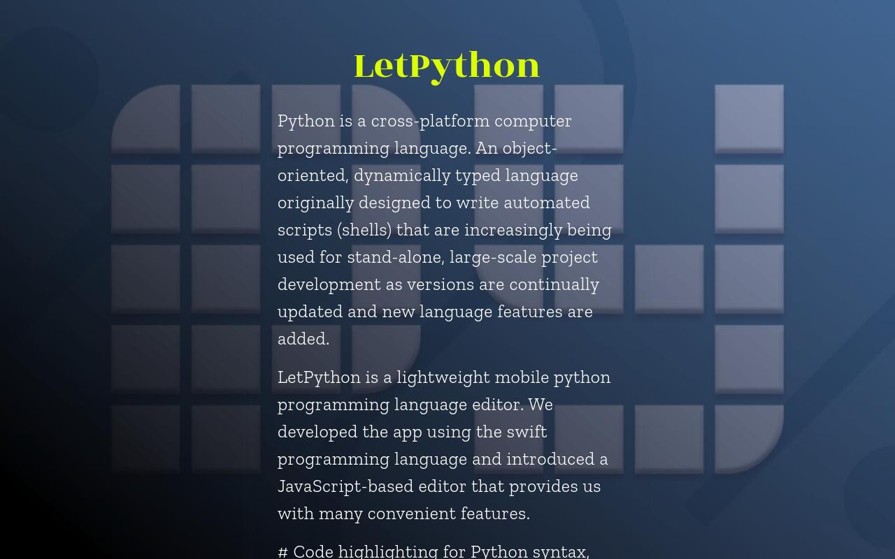 Let Python